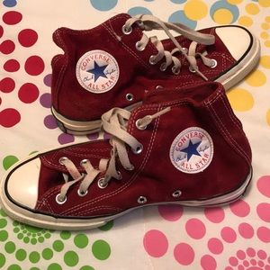 Red, leather Converse. Only worn twice.